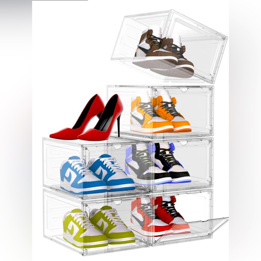 *BRAND NEW SET OF 6 CLEAR SHOE DISPLAY BOXES*